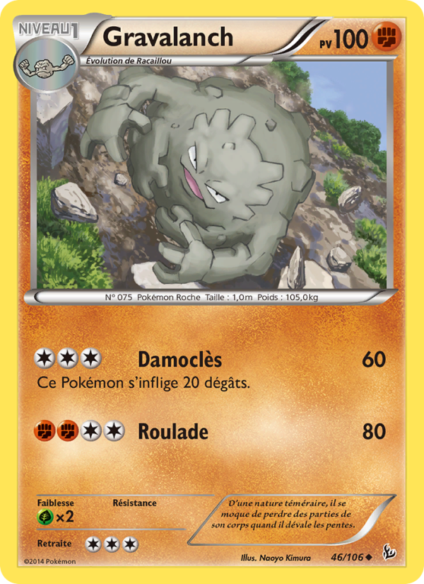 Gravalanch 46 — Étincelles (French Pokémon TCG card)