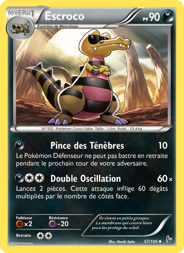 Escroco 57 — Étincelles (French Pokémon TCG card)