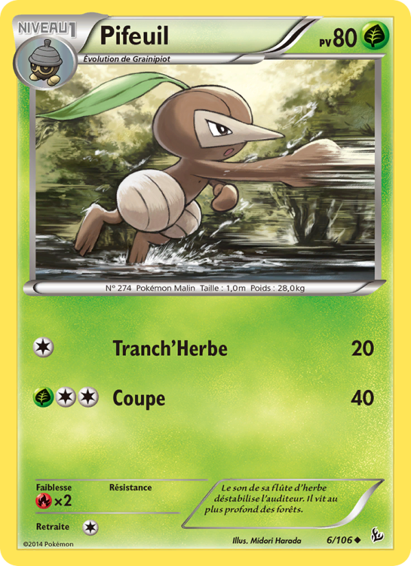 Pifeuil 6 — Étincelles (French Pokémon TCG card)