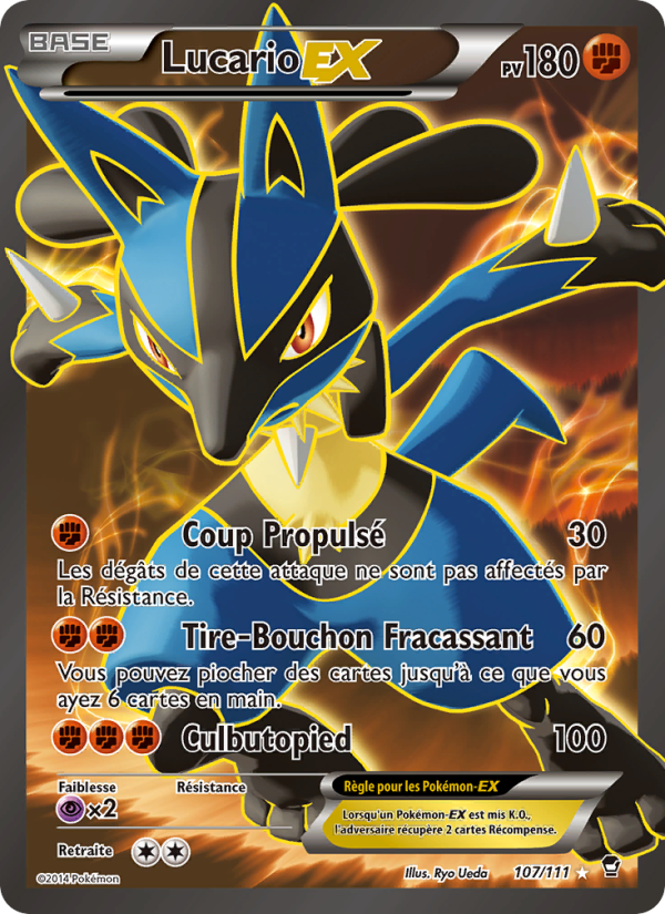 Lucario EX 107 — Poings Furieux (French Pokémon TCG card)
