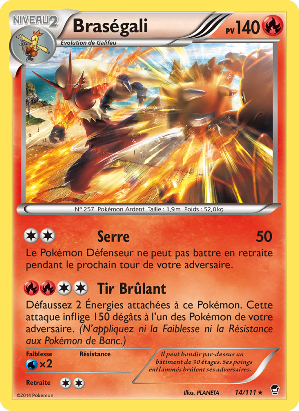 Braségali 14 — Poings Furieux (French Pokémon TCG card)