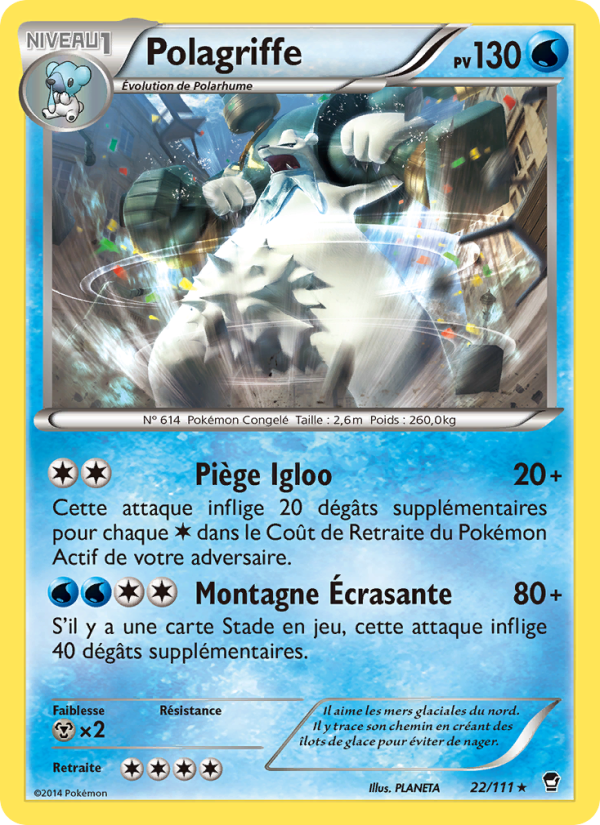 Polagriffe 22 — Poings Furieux (French Pokémon TCG card)