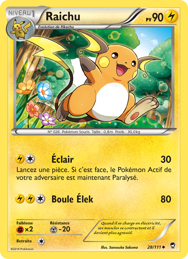 Raichu 28 — Poings Furieux (French Pokémon TCG card)