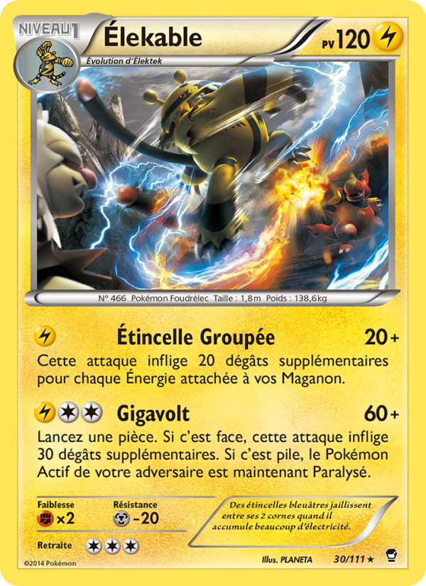 Élekable 30 — Poings Furieux (French Pokémon TCG card)
