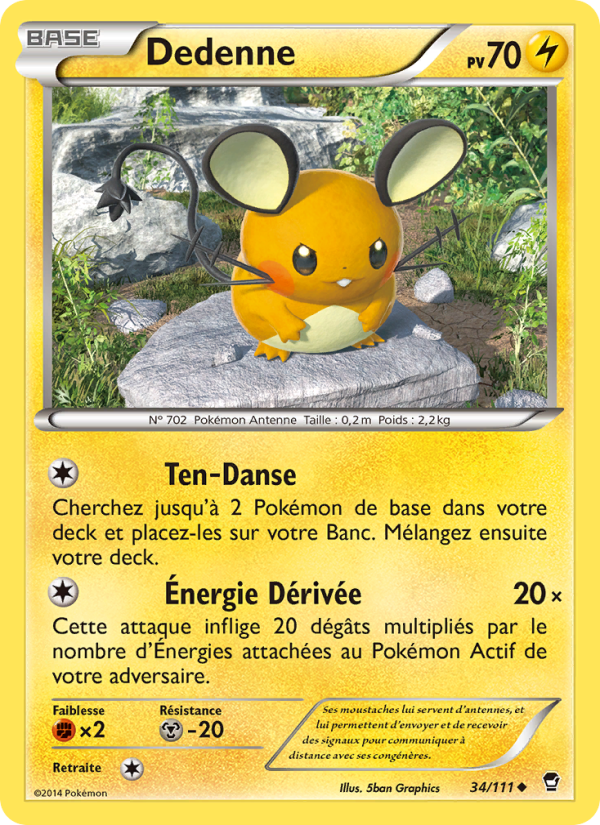 Dedenne 34 — Poings Furieux (French Pokémon TCG card)