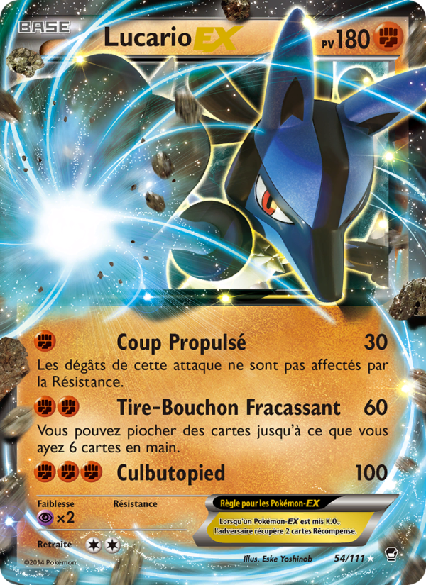 Lucario EX 54 — Poings Furieux (French Pokémon TCG card)