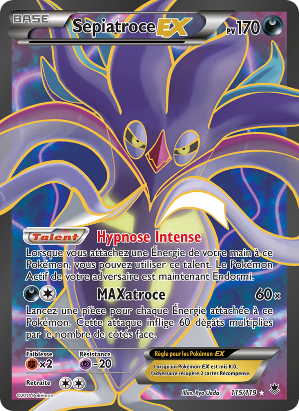 Sepiatroce EX 115 — Vigueur Spectrale (French Pokémon TCG card)