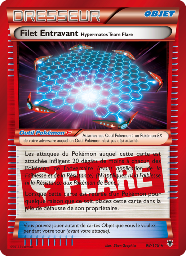 Filet Entravant Hypermatos Team Flare 98 — Vigueur Spectrale (French Pokémon TCG card)