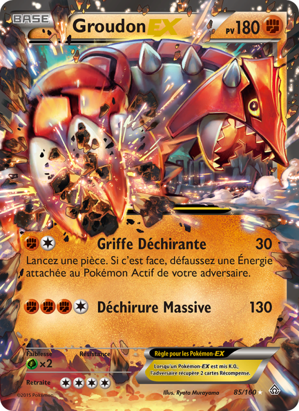 Groudon EX 85 — Primo-Choc (French Pokémon TCG card)