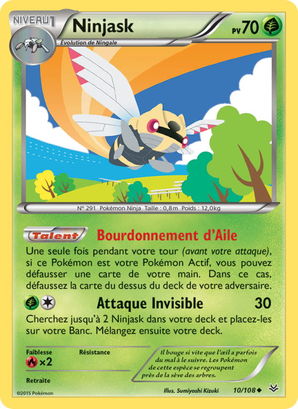 Ninjask 10 — Ciel Rugissant (French Pokémon TCG card)