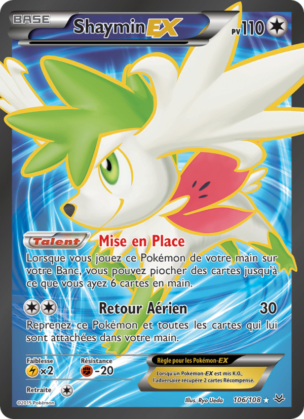 Shaymin EX 106 — Ciel Rugissant (French Pokémon TCG card)