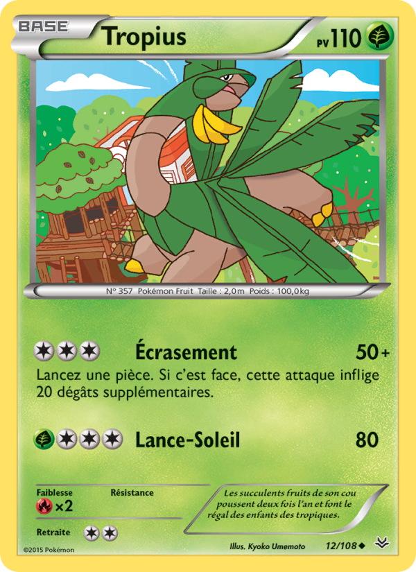 Tropius 12 — Ciel Rugissant (French Pokémon TCG card)