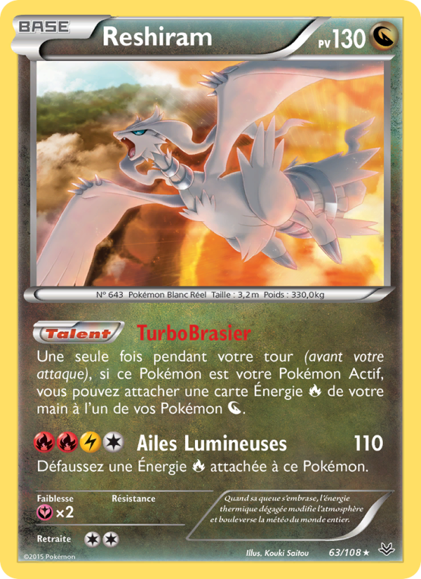 Reshiram 63 — Ciel Rugissant (French Pokémon TCG card)
