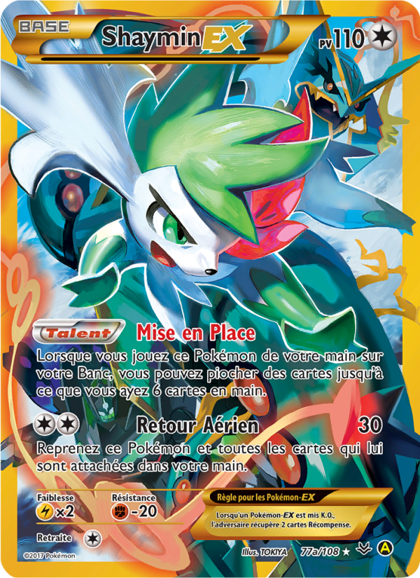 Shaymin EX 77a — Ciel Rugissant (French Pokémon TCG card)