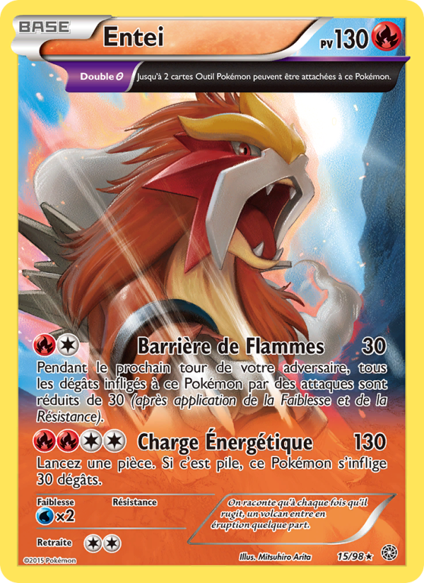 Entei 15 — Origines Antiques (French Pokémon TCG card)
