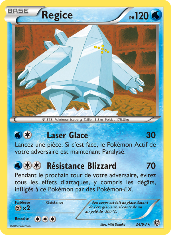 Regice 24 — Origines Antiques (French Pokémon TCG card)