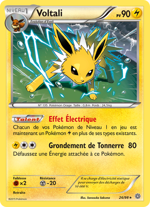 Voltali 26 — Origines Antiques (French Pokémon TCG card)
