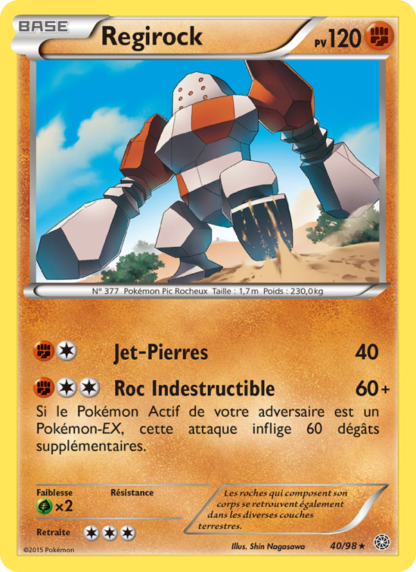 Regirock 40 — Origines Antiques (French Pokémon TCG card)