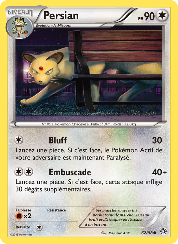 Persian 62 — Origines Antiques (French Pokémon TCG card)