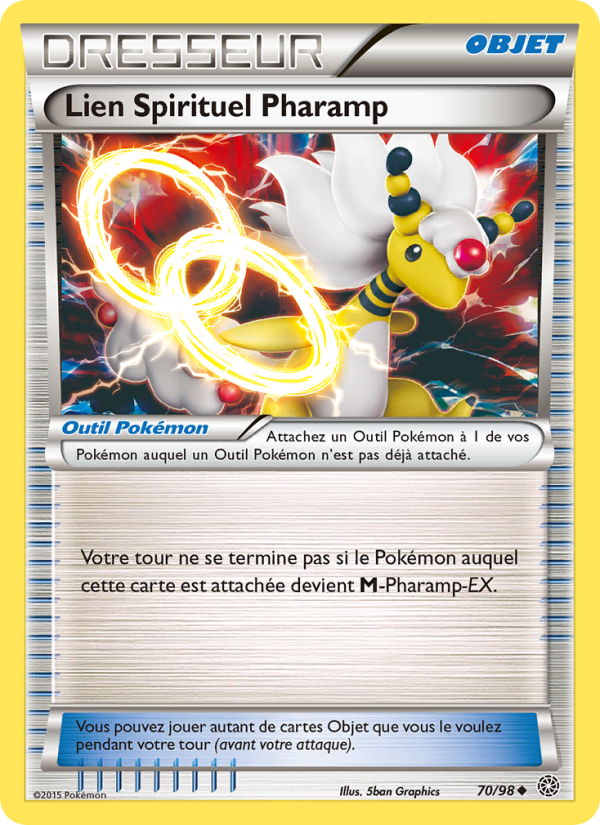 Lien Spirituel Pharamp 70 — Origines Antiques (French Pokémon TCG card)