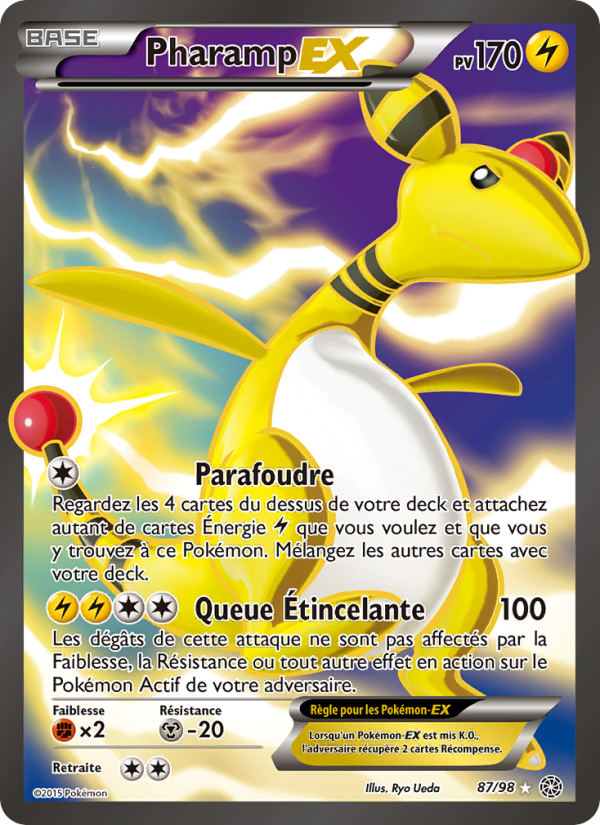 Pharamp EX 87 — Origines Antiques (French Pokémon TCG card)