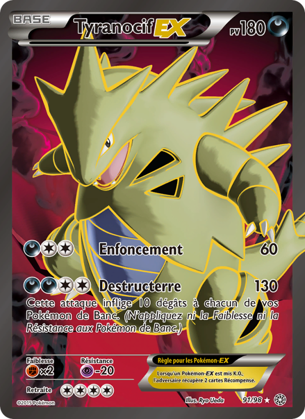 Tyranocif EX 91 — Origines Antiques (French Pokémon TCG card)