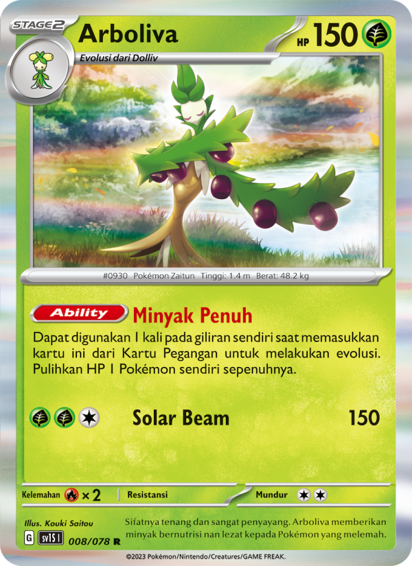 Arboliva 008 — Scarlet ex (Indonesian Pokémon TCG card)