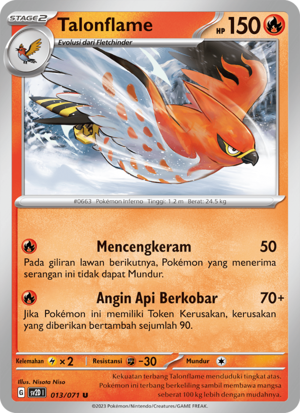 Talonflame 013 — Letusan Tanah (Indonesian Pokémon TCG card)
