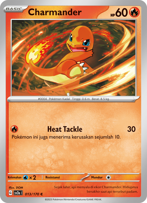 Charmander 013 — Kilau Hitam (Indonesian Pokémon TCG card)