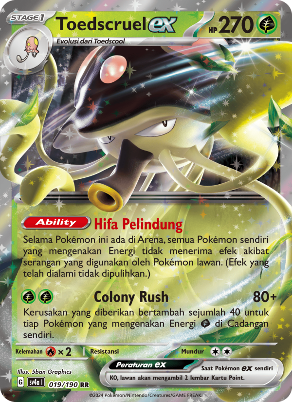 Toedscruel ex 019 — Harta Berkilau ex (Indonesian Pokémon TCG card)