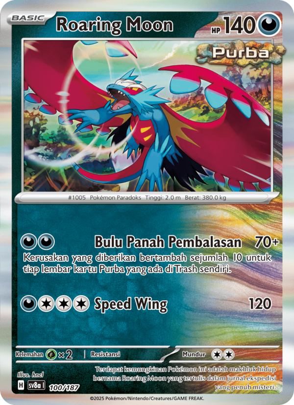 Roaring Moon 100 — Festival Terastal ex (Indonesian Pokémon TCG card)