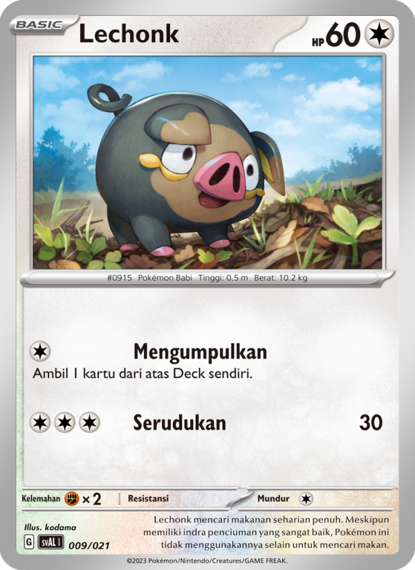 Lechonk 009 — Sprigatito & Lucario ex (Indonesian Pokémon TCG card)