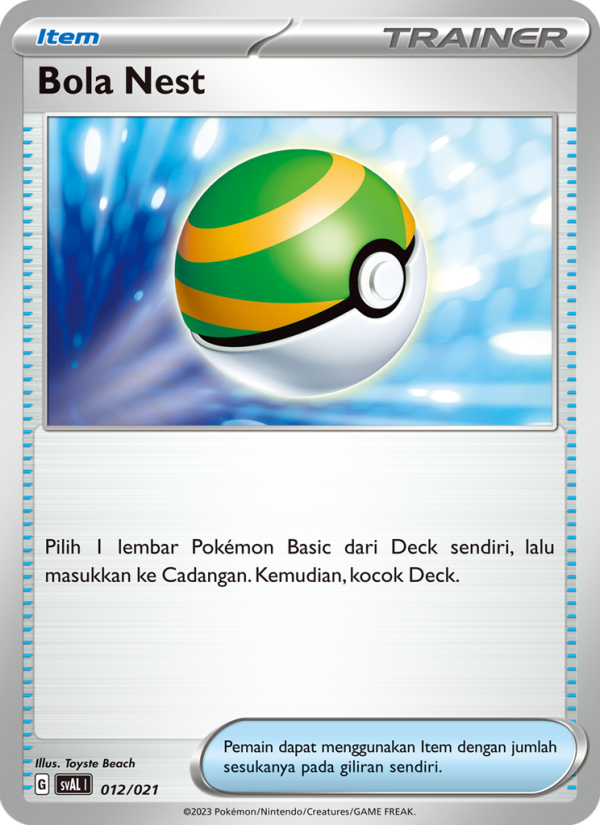 Bola Nest 012 — Sprigatito & Lucario ex (Indonesian Pokémon TCG card)