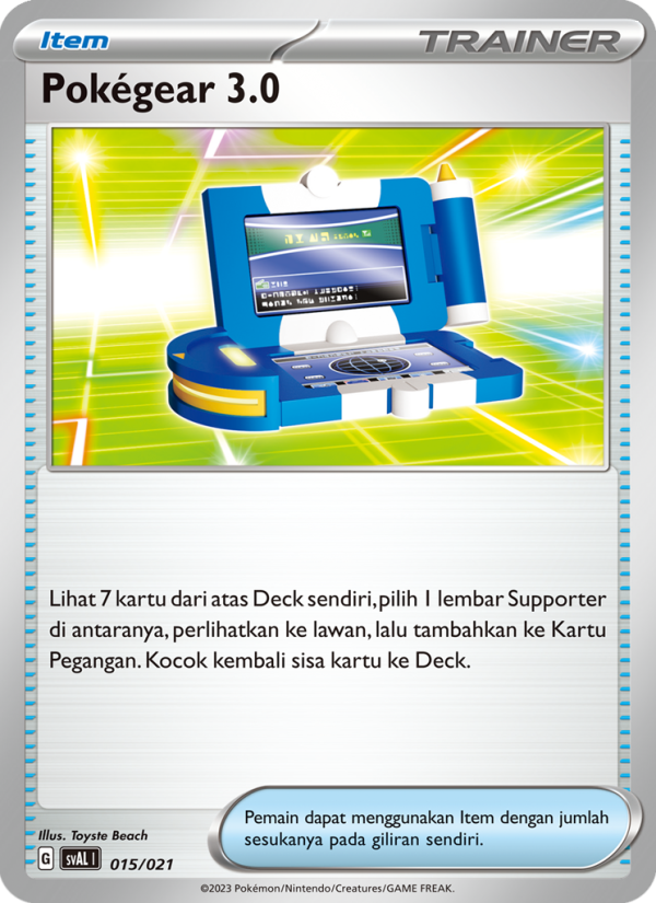 Pokégear 3.0 015 — Sprigatito & Lucario ex (Indonesian Pokémon TCG card)
