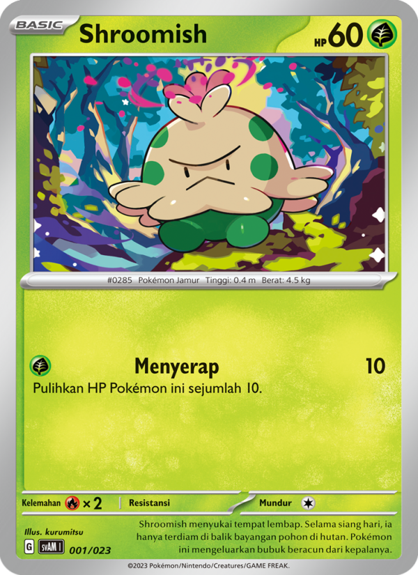 Shroomish 001 — Fuecoco & Ampharos ex (Indonesian Pokémon TCG card)