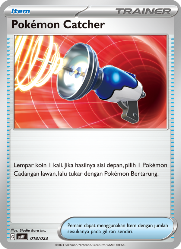 Pokémon Catcher 018 — Quaxly & Mimikyu ex (Indonesian Pokémon TCG card)
