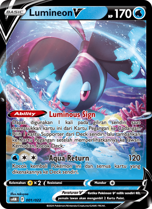 Lumineon V 001 — Miraidon ex Futur (Indonesian Pokémon TCG card)