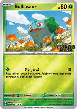 Bulbasaur 001 — M-P Indonesian Promos (Indonesian Pokémon TCG card)