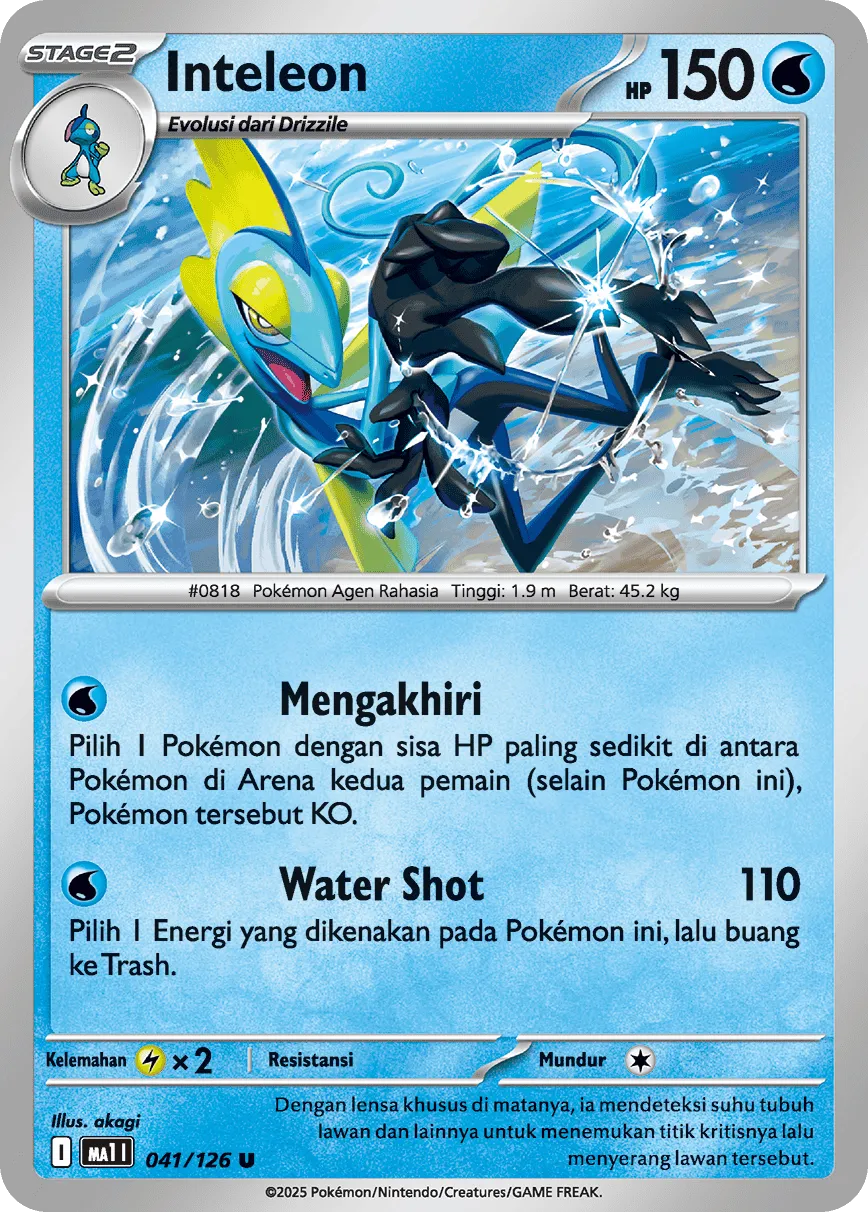 Inteleon 041/184 — Mega Evolution ID/TH Singles (Indonesian Pokémon TCG card)