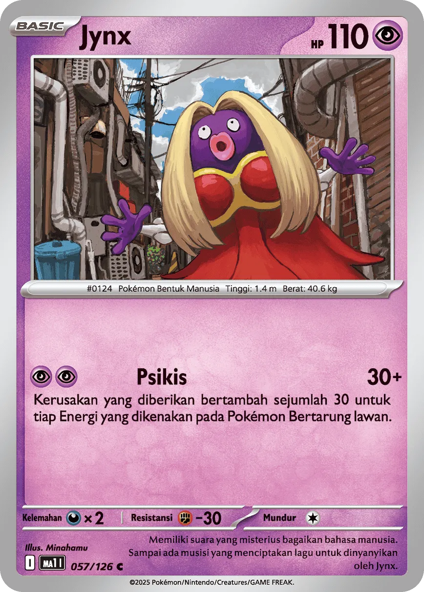 Jynx 057/184 — Mega Evolution ID/TH Singles (Indonesian Pokémon TCG card)