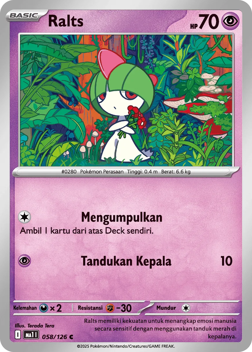 Ralts 058/184 — Mega Evolution ID/TH Singles (Indonesian Pokémon TCG card)