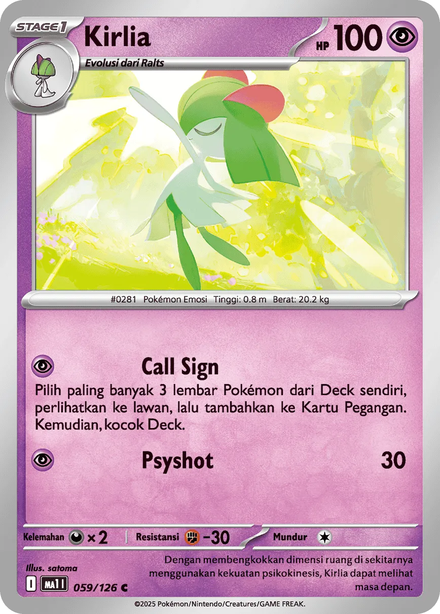 Kirlia 059/184 — Mega Evolution ID/TH Singles (Indonesian Pokémon TCG card)