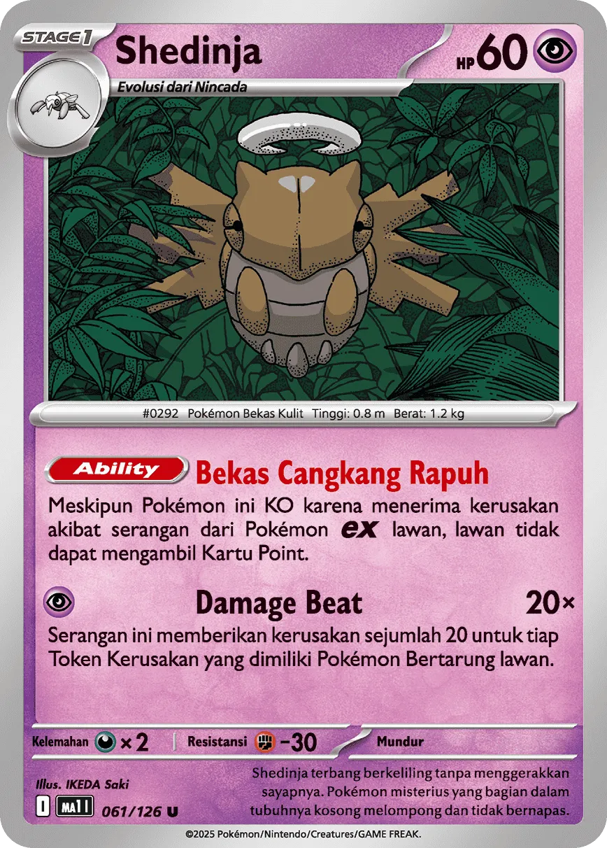 Shedinja 061/184 — Mega Evolution ID/TH Singles (Indonesian Pokémon TCG card)