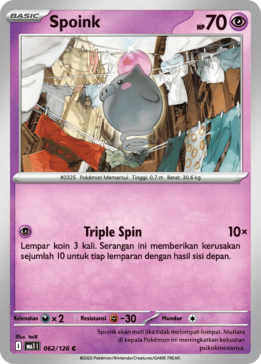Spoink 062/184 — Mega Evolution ID/TH Singles (Indonesian Pokémon TCG card)