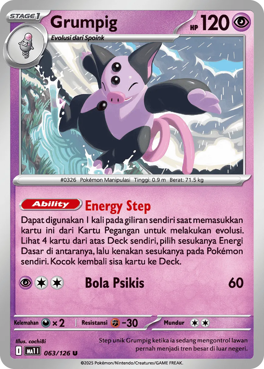 Grumpig 063/184 — Mega Evolution ID/TH Singles (Indonesian Pokémon TCG card)