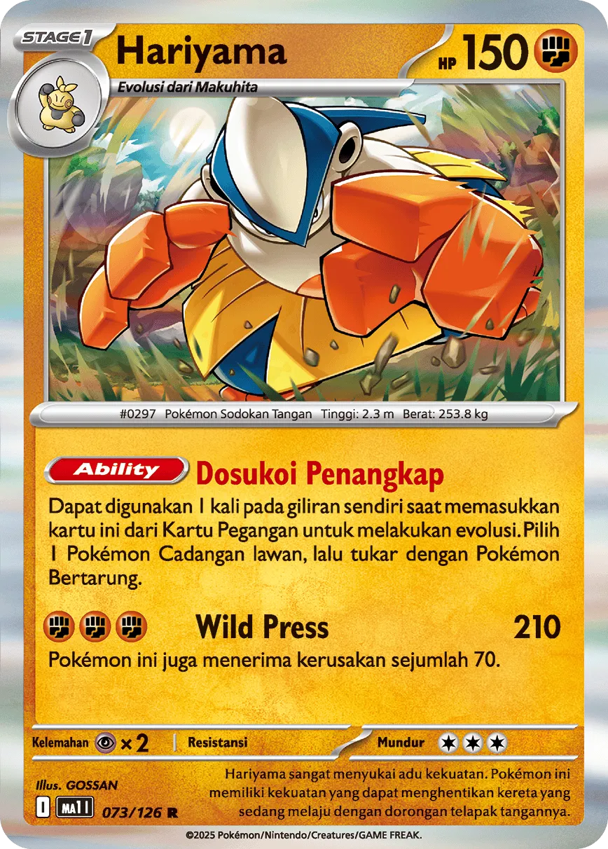 Hariyama 073/184 — Mega Evolution ID/TH Singles (Indonesian Pokémon TCG card)