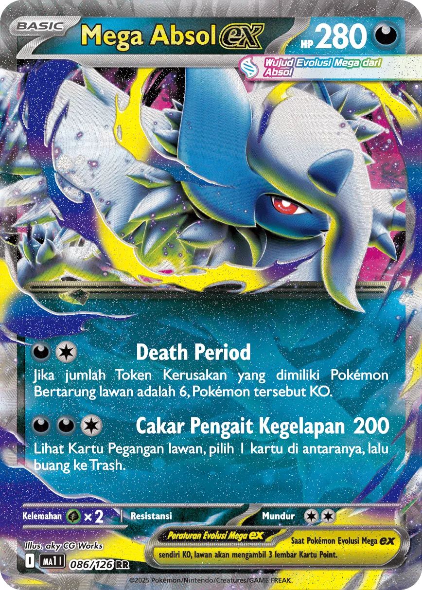 Mega Absol ex 086/184 — Mega Evolution ID/TH Singles (Indonesian Pokémon TCG card)