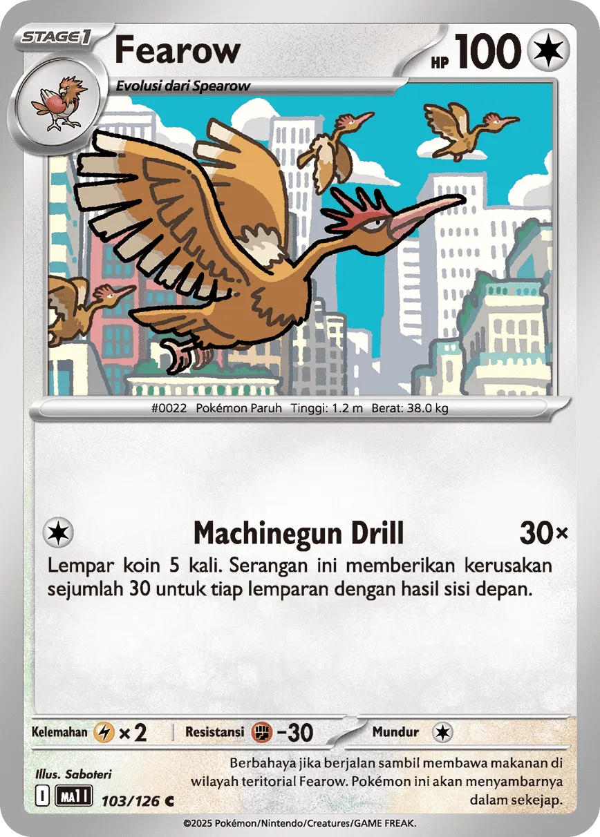 Fearow 103/184 — Mega Evolution ID/TH Singles (Indonesian Pokémon TCG card)