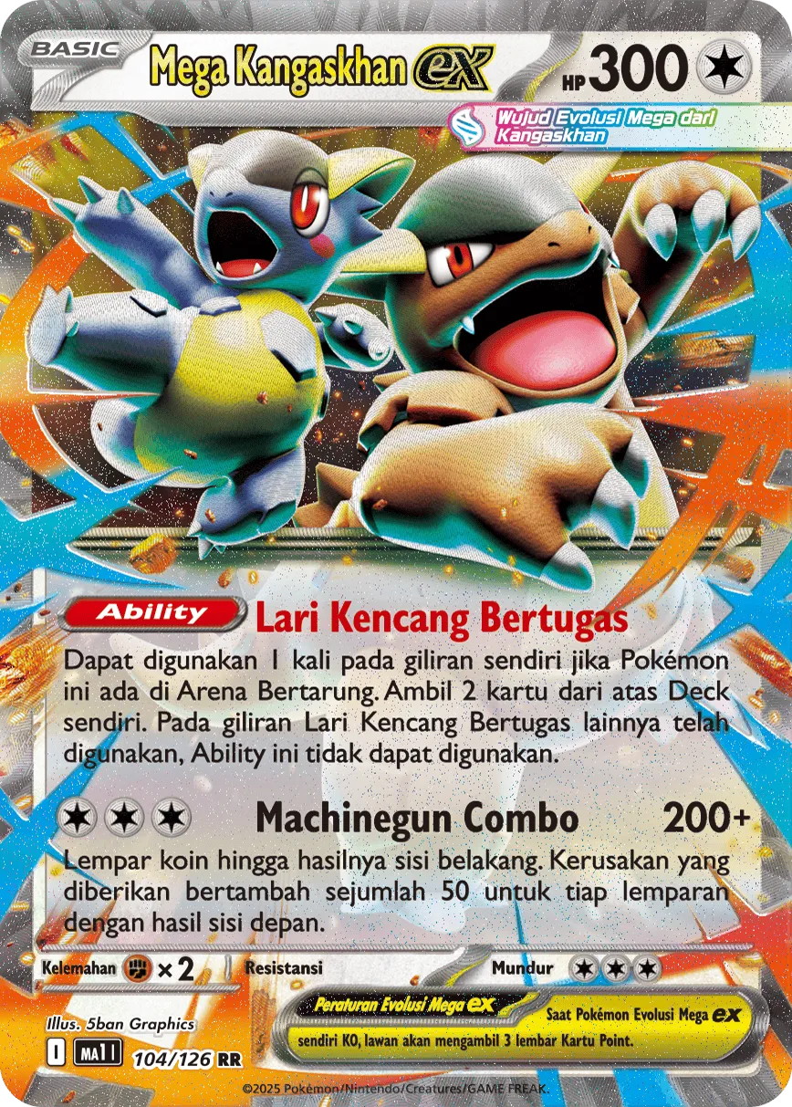 Mega Kangaskhan ex 104/184 — Mega Evolution ID/TH Singles (Indonesian Pokémon TCG card)