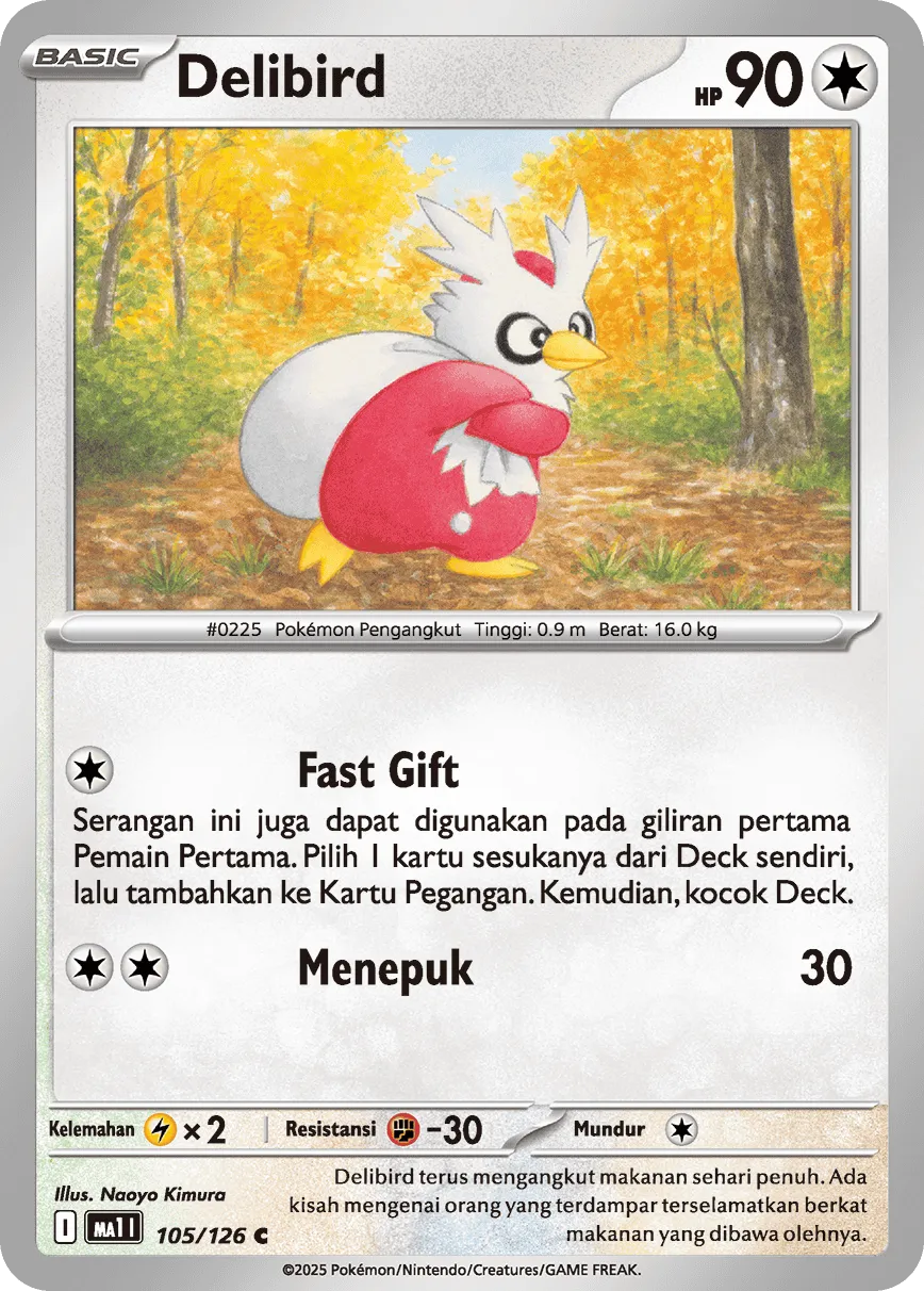 Delibird 105/184 — Mega Evolution ID/TH Singles (Indonesian Pokémon TCG card)